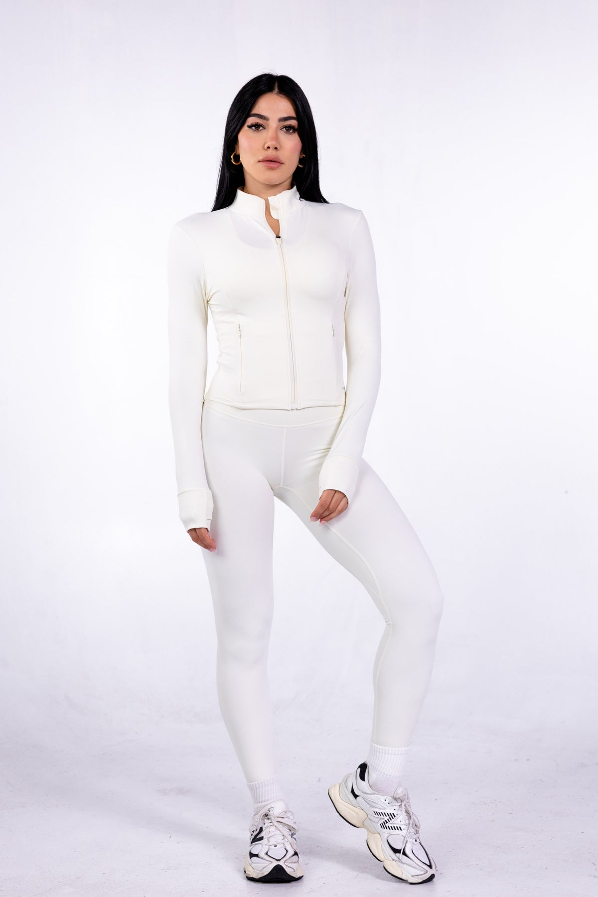 Wear Active active wear crop jacket white